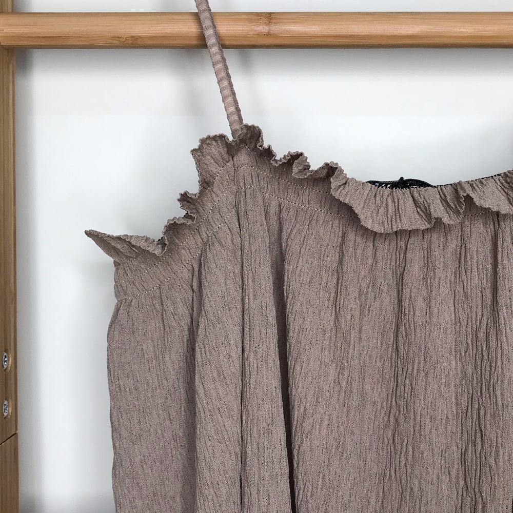 SOLD NWOT Zara Khaki Beige Textured Cami Top Size M - Picture 6 of 11